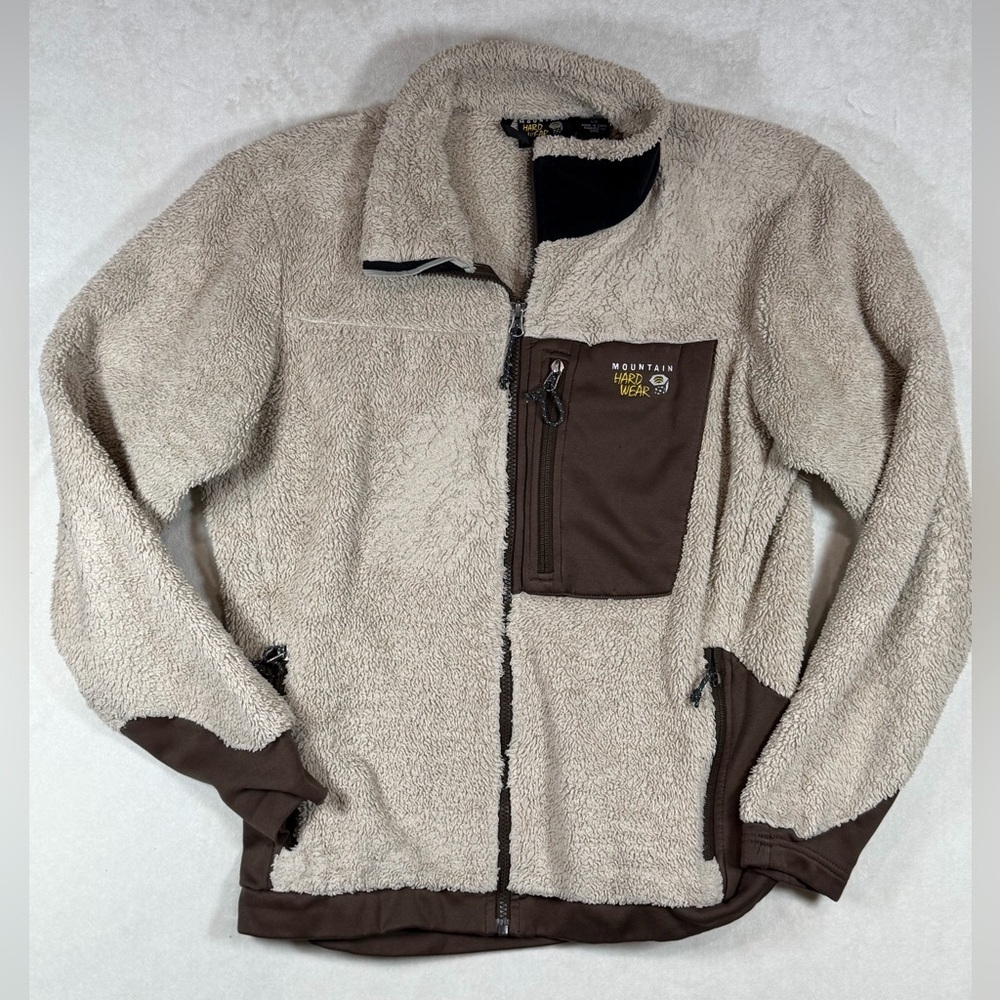 Mountain Hardwear Size Large Women’s Beige and Brown High Pile Synchilla Jacket